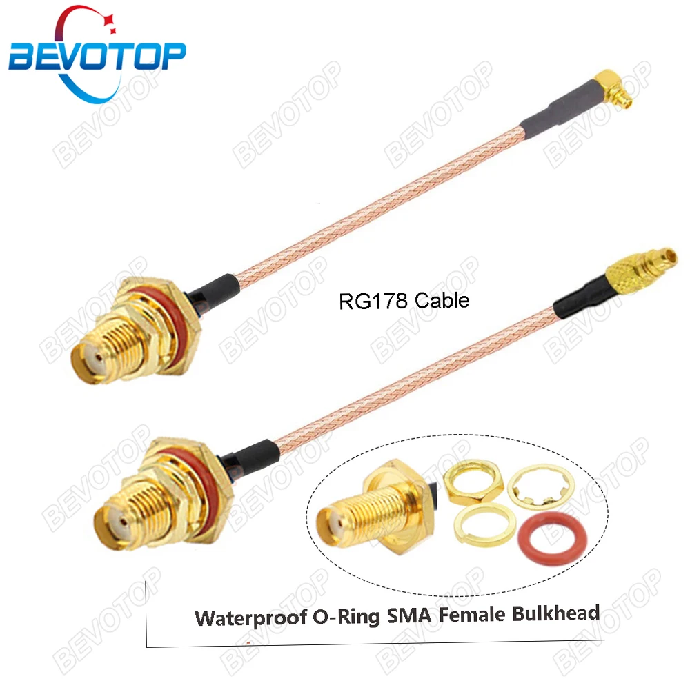 Coaxial Jumper Cabo Impermeável O-ring para Mmcx Masculino Sma para Mmcx Pigtail Rg178 Cabo Coaxial rf Sma para Mmcx Feminino 10 Pcs Lot rf