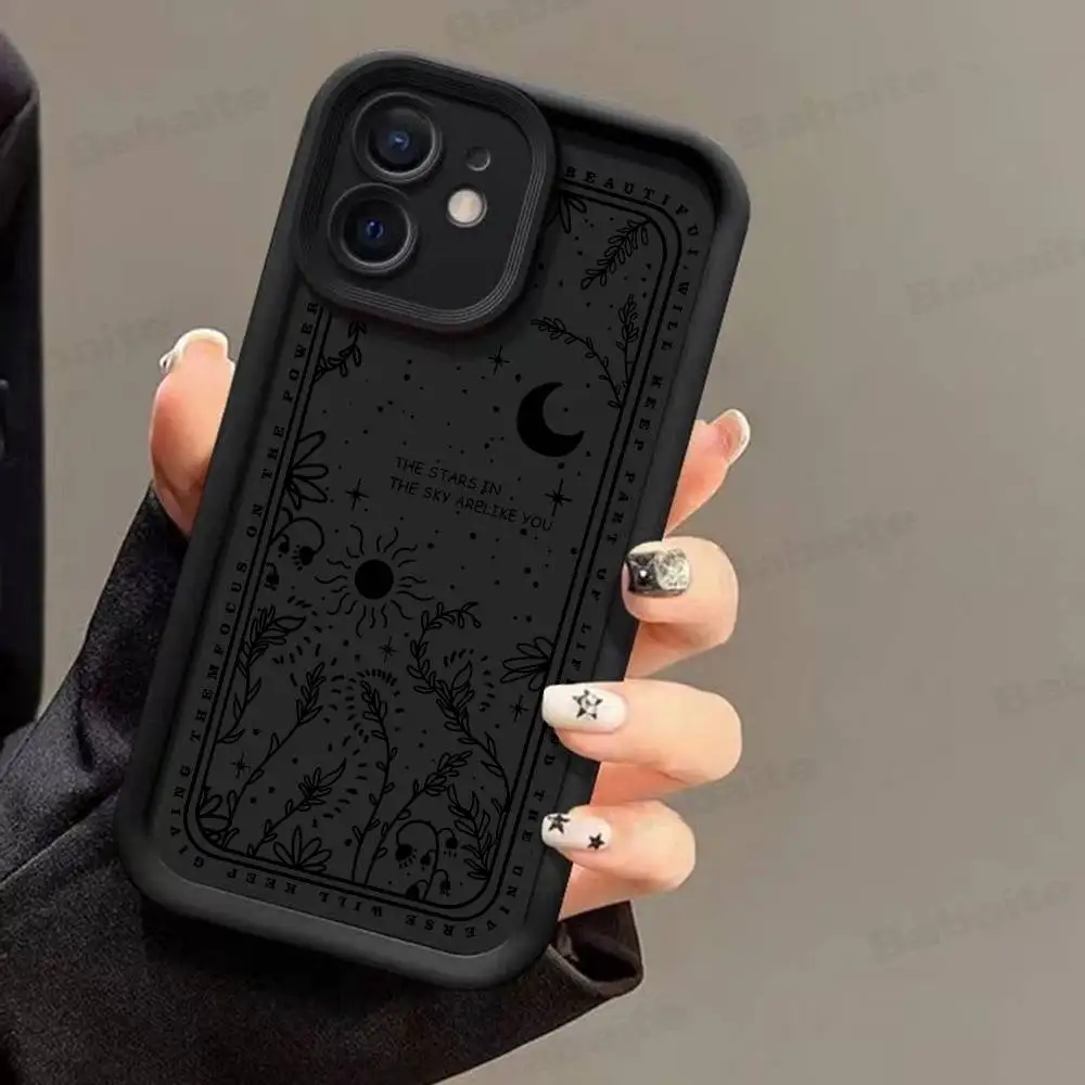 Mystical Witches Moon Star Tarot Totem Silicone Phone Case - Shockproof Cover