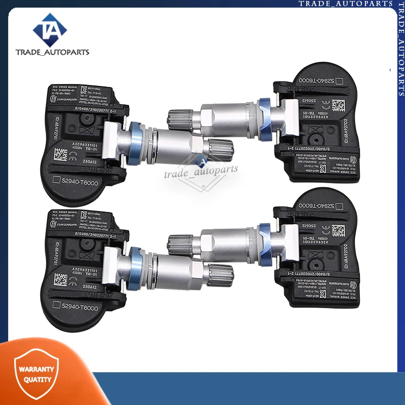 Enhanced Tire Pressure Monitoring System Sensor - Pack of 4 (433MHz)