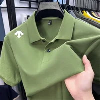 Polo de luxe pour homme 100 % coton, imprimé géométrique, à manches courtes, pour l'été, vêtement de loisirs d'extérieur 3