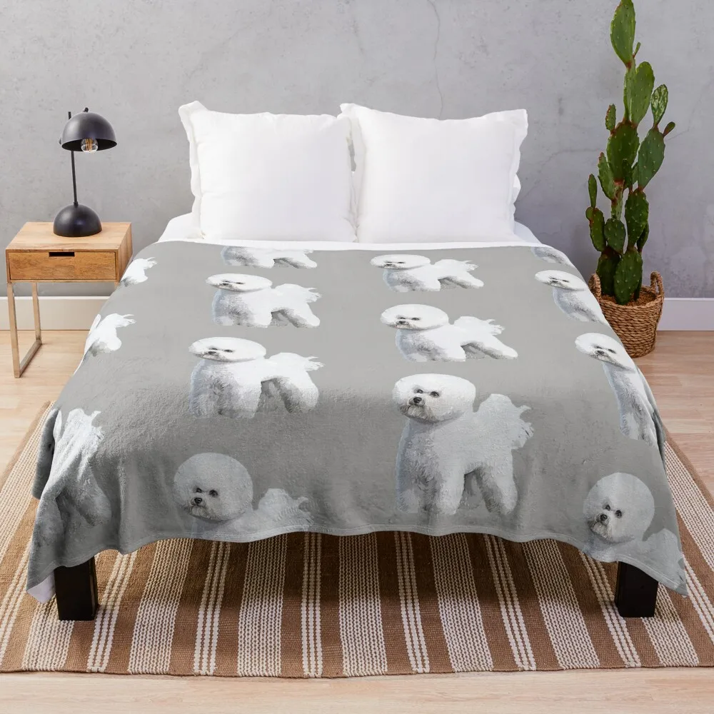 

Bichon Frise Standing Beauty Throw Blanket Fluffy Shaggy Blanket christmas gifts sofa Blanket For Baby