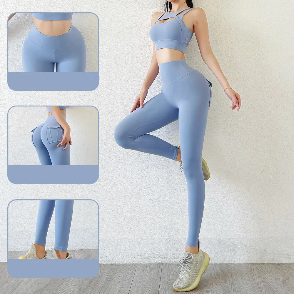 

High Waist Women's Leggings Pocket Yoga Pants Sexy Push Up Gym Fitness Sports Pants Stretch Soft Elasticity Running Leggings