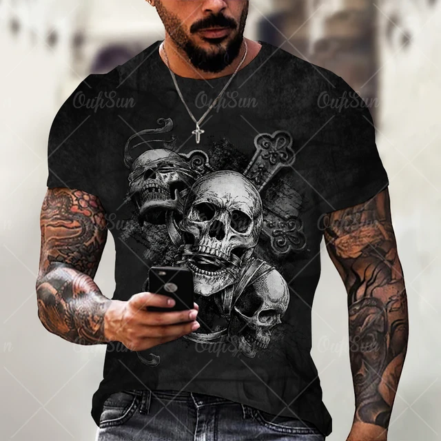 Vintage-Horror-Skull-3d-Print-Men-s-T-shirt-Summer-Classic-Casual-O-Neck-Short-Sleeve.jpg_640x640.jpg FFT爱潮牌3d打印T恤- 男士夏季T恤O领嘻哈上衣-骷髅头惊悚系列2-休闲T恤原宿超大服装
