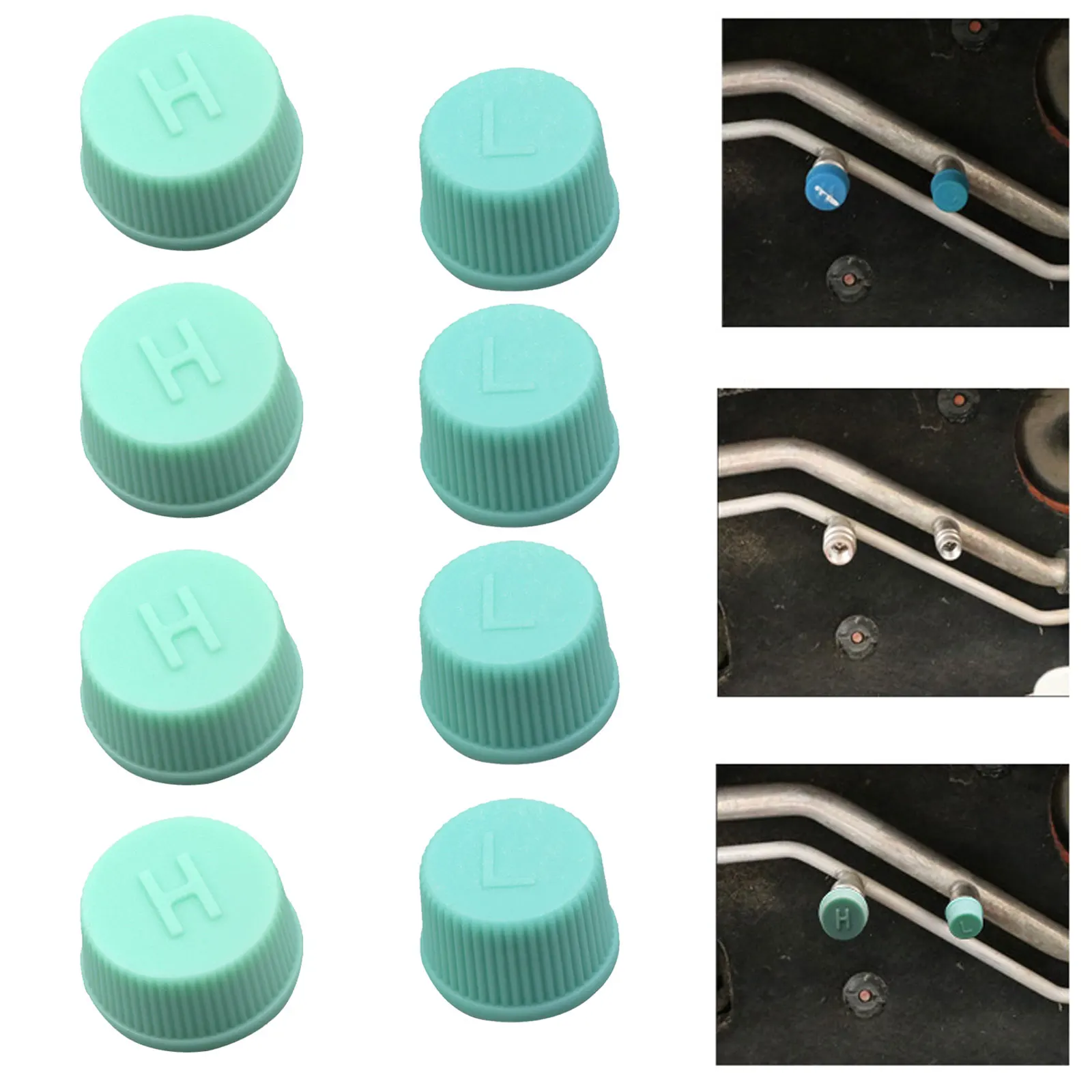 R134a R12 서비스 포트 밸브 더스트 캡자동차 에어컨 냉매 더스트 커버 밸브 코어 캡 하이 로우 사이드 포트 캡