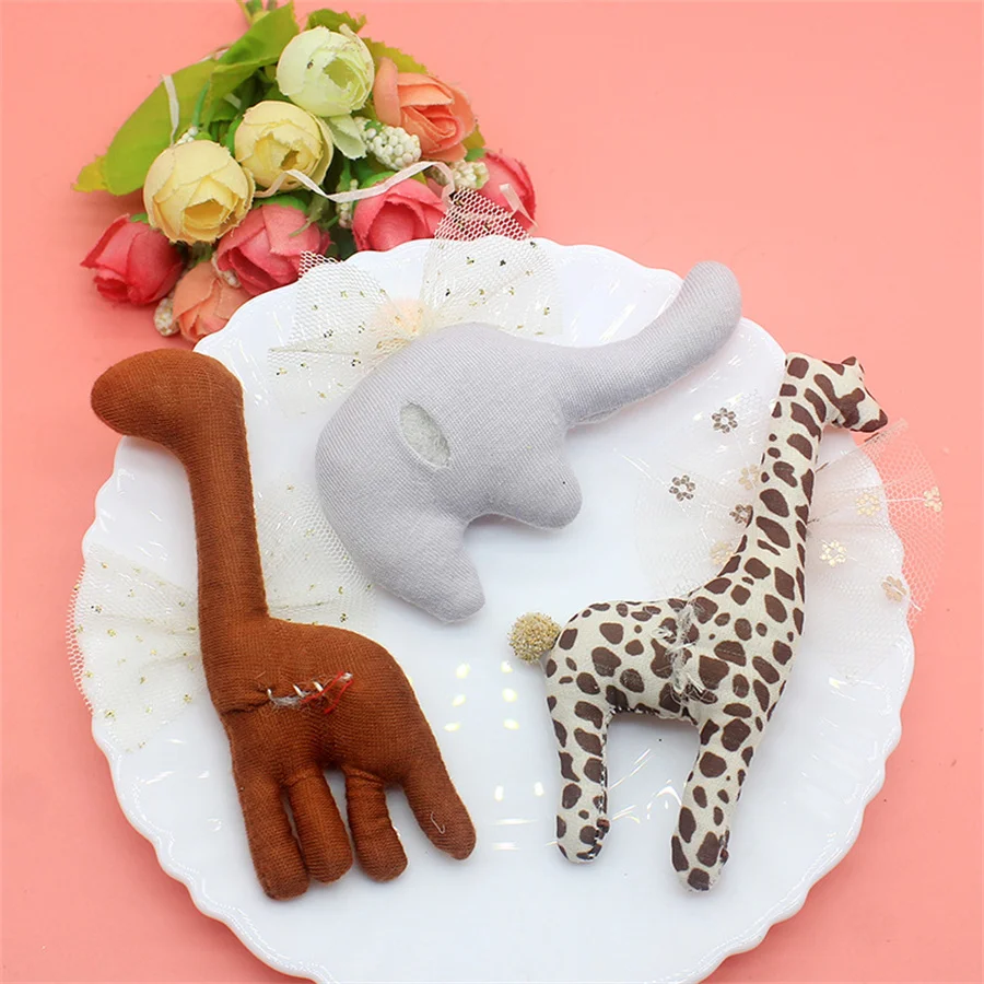5Pcs/Lot Cute Cartoon Giraffe Lephant Appliques DIY Handmade Children Hair Clip Accessories Hat Cloth Bag Brooch Patches
