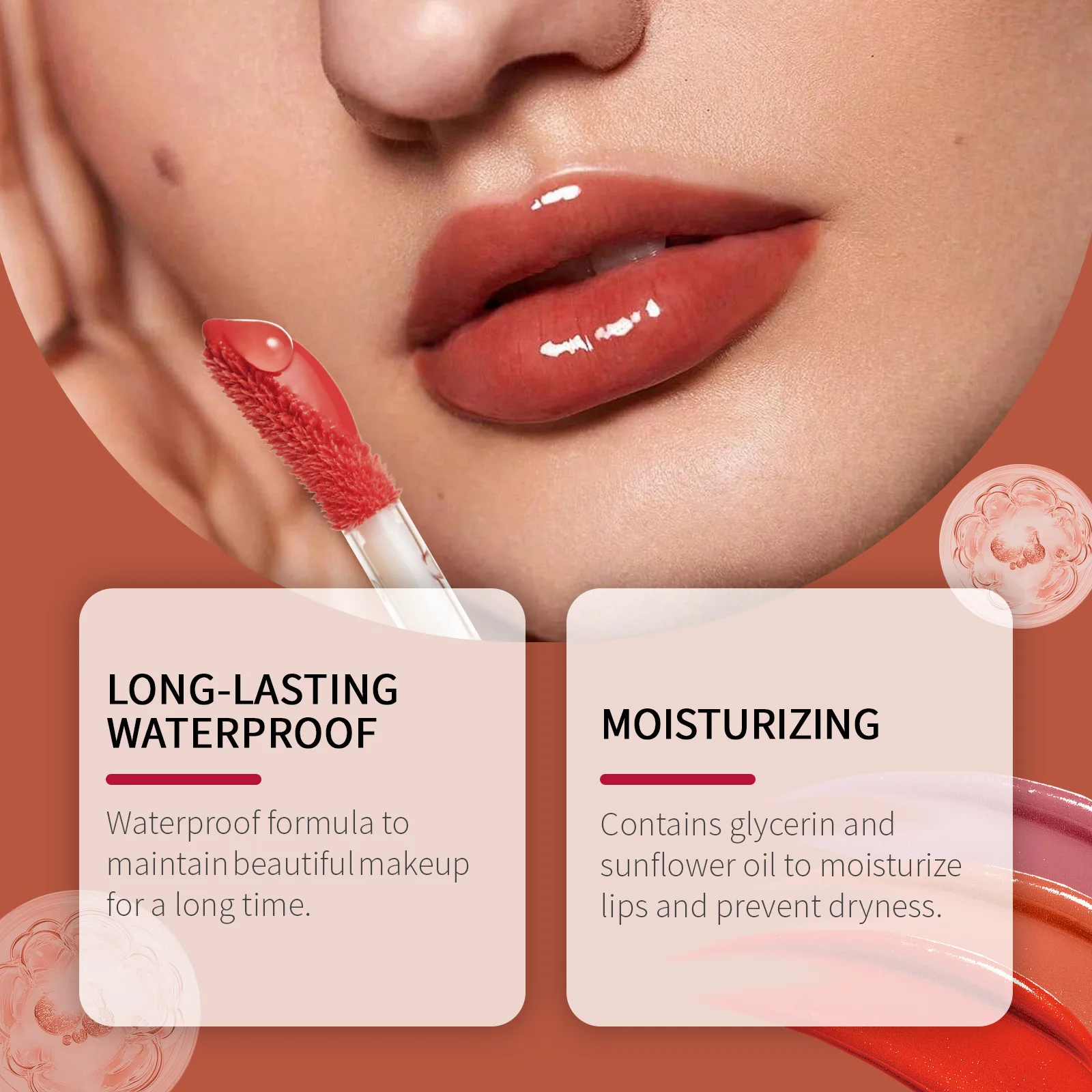 Mirror Water Lip Gloss Liquid Lipstick High Pigment Waterproof Long-lasting Moisturize Tear-off Lip Tint Makeup Women Cosmetics 3