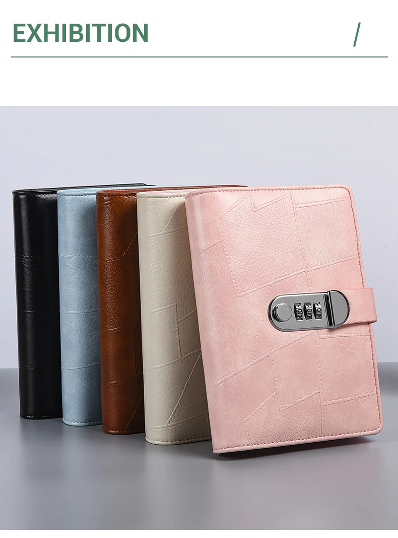 Neue A6 Spleißen Retro Lock PU Clip-on Notebook Leder Lose Blatt Notebook Abdeckung Notebooks Journal Kawaii Schreibwaren – Detail 6