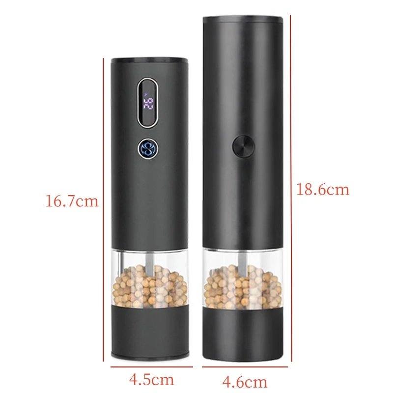 Rechargeable Electric Pepper Grinder With Temperature And Humidity Dual Display Pepper Grinder For Household Use USB Charging