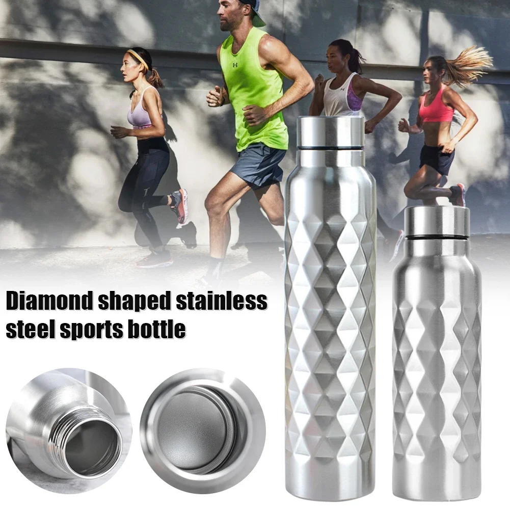 Sports Water Bottle 1000ml Stainless Steel Single-wall Leak-Proof for Fitness Gym Camping
