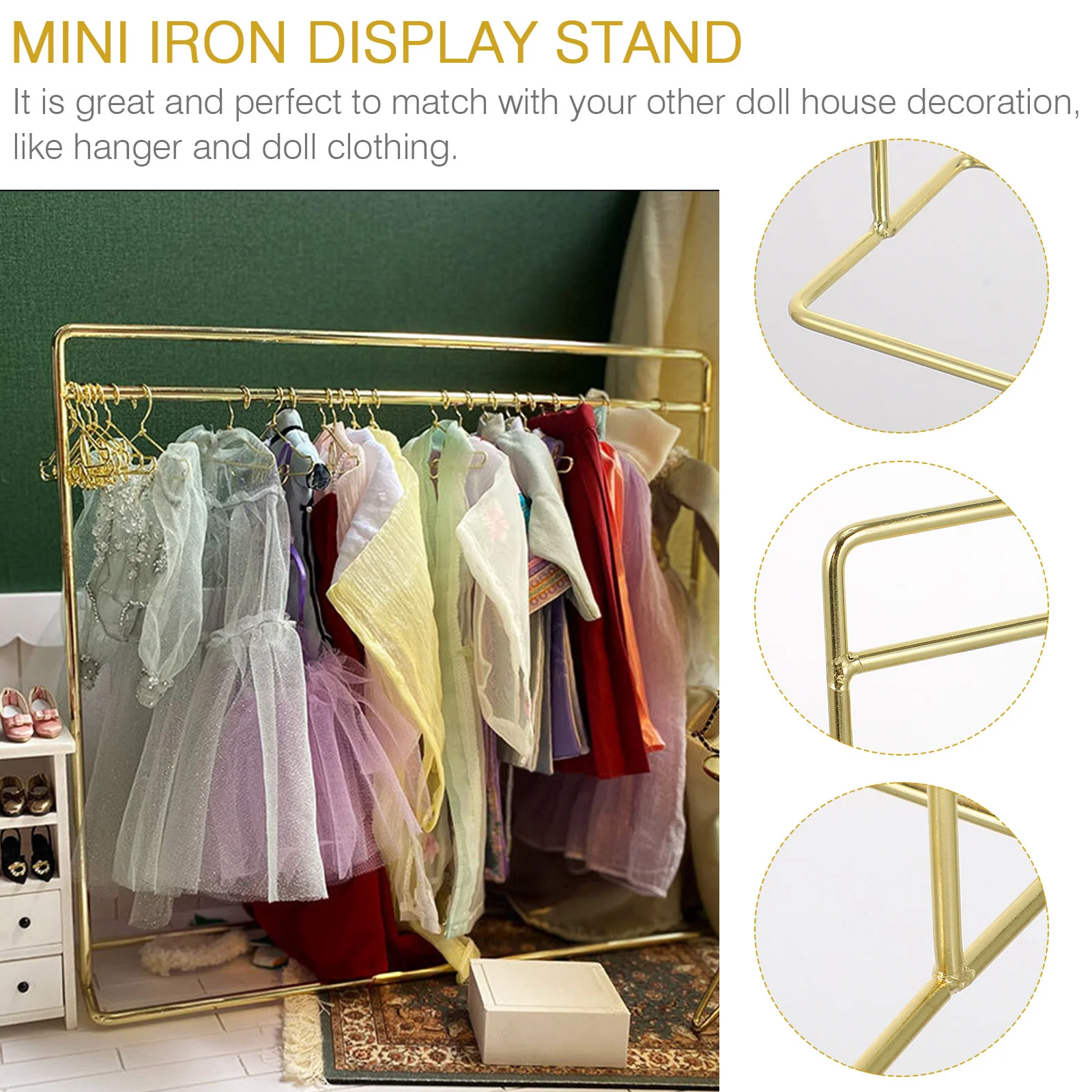 Mini Iron Stand House Rack Miniature Closet Accessories Small