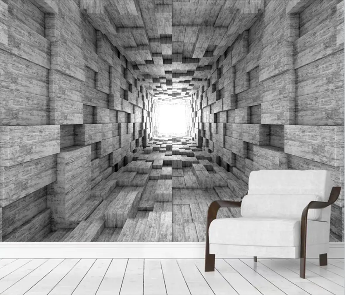 parede para sala estar tv fundo foto industrial 3d
