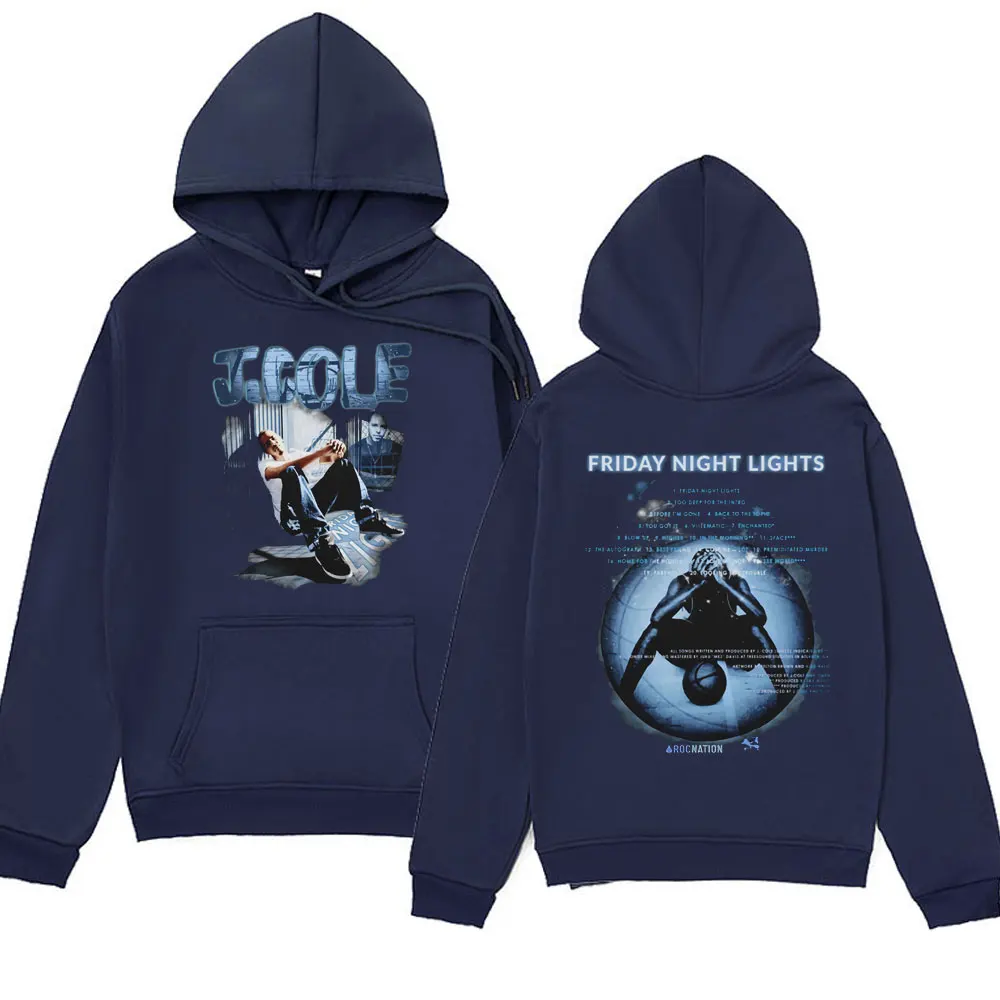 Rapper J Cole Friday Night Lights Hip Hop Graphic Printed Hoodies Men Women Fashion Cotton Fleece Pullover Oversized Sweatshirts