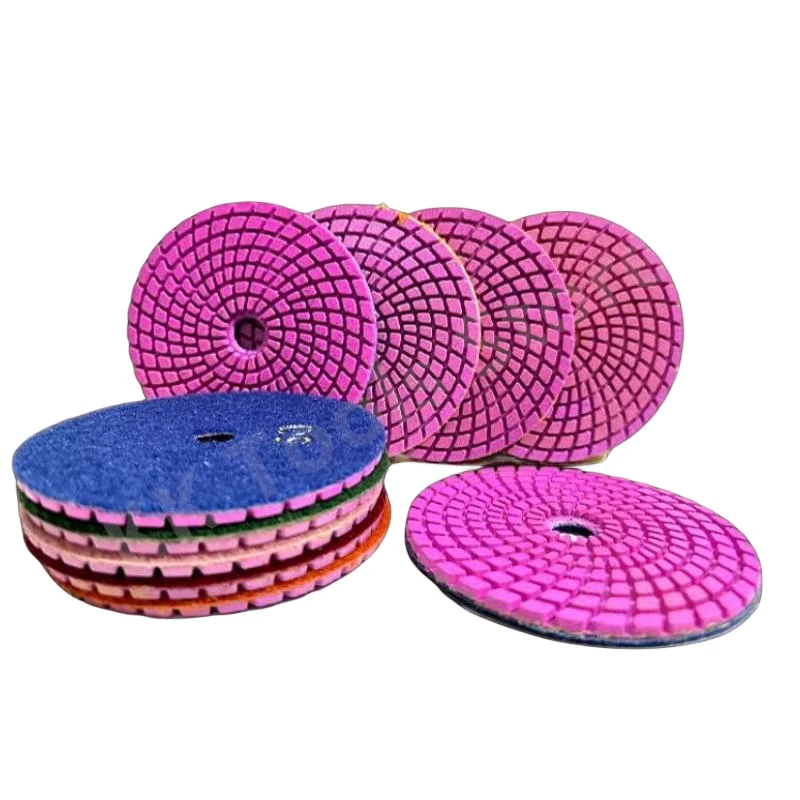 

10PCS 4inch 100mm Diamond Wet Polishing Pad Purple Sharp Soft Abrasive Gloss Pad Granite Marble Stone Polishing Sanding Tools