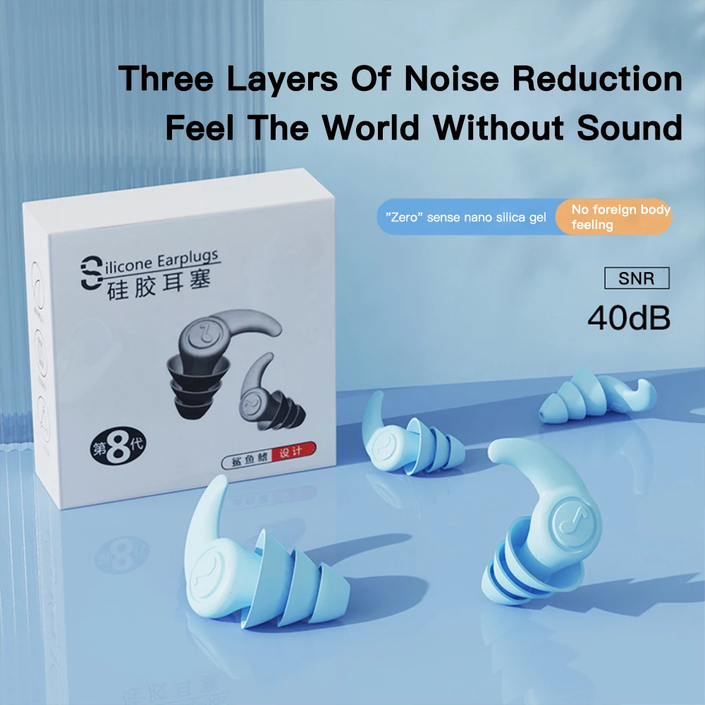 Sleeping Noise Reduction Soft Silicone Earplugs Soundproof Anti-Noise Deep Sleeping Silent Earplugs Waterproof Travel Reusable