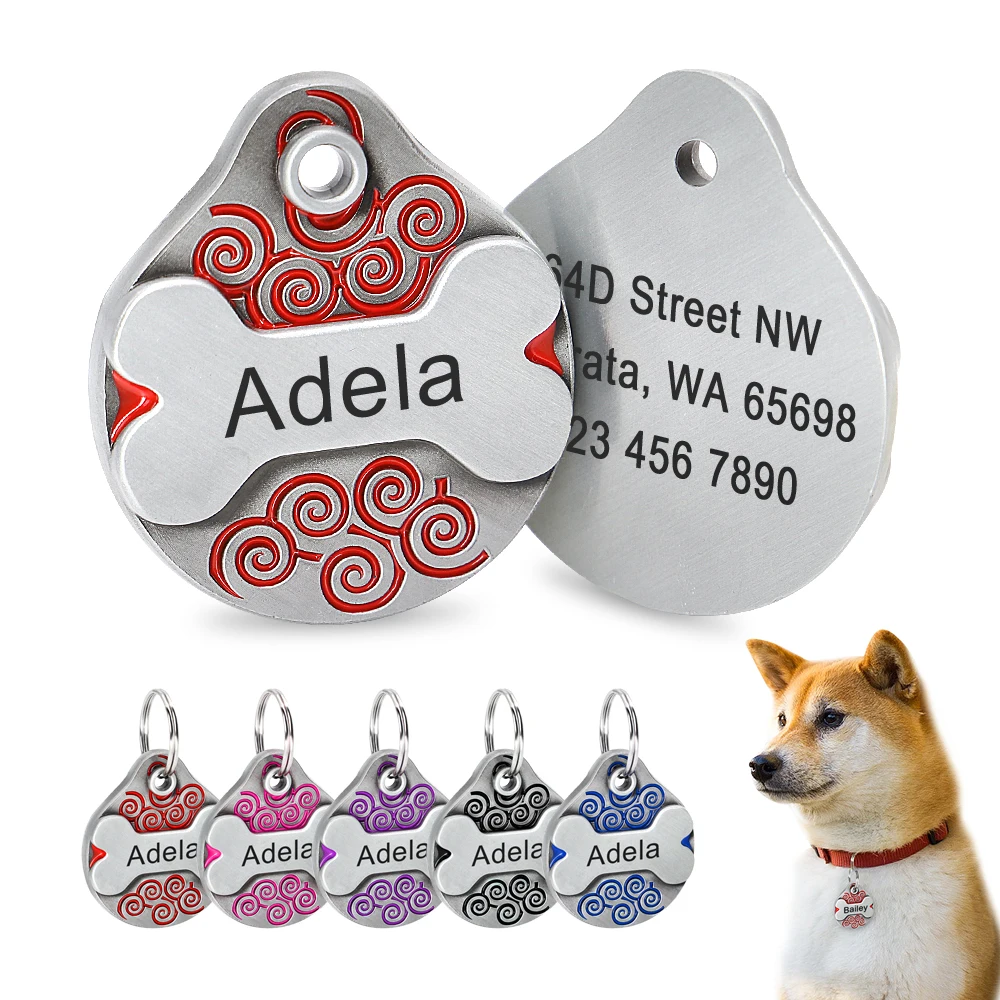 Pet ID Tags Dog Collar Tags Pet ID Medal Pendant Military Dog Tags Personalized Dog ID Tag Dogs Cat Tags Nameplate Free Engraved Puppy Kitten Collar Pendant Anti-lost Pet Accessories