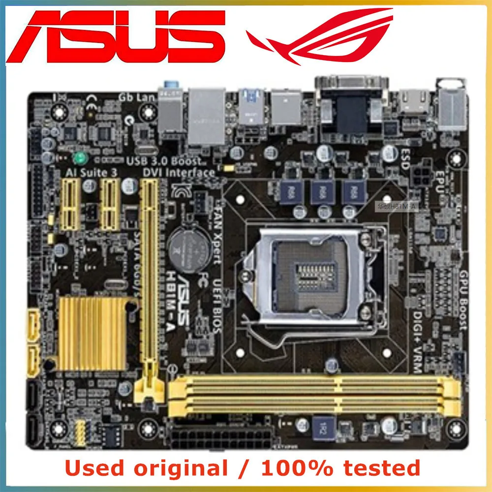 

Материнская плата для ASUS H81M-A компьютера LGA 1150 DDR3 16G для Intel H81 десктопная материнская плата SATA III PCI-E 3,0 X16