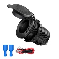12V-24V Cigarette Lighter Socket Waterproof Plug Power Outlet Adapter for Car Marine Motorcycle ATV RV 1