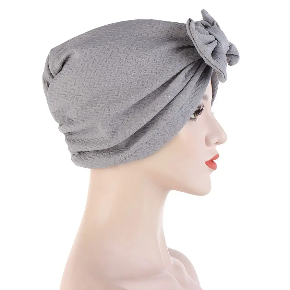 

Hijab Solid Women Hair Loss Cancer Chemo Hat Head Scarf Bow Wrap Turban Cap