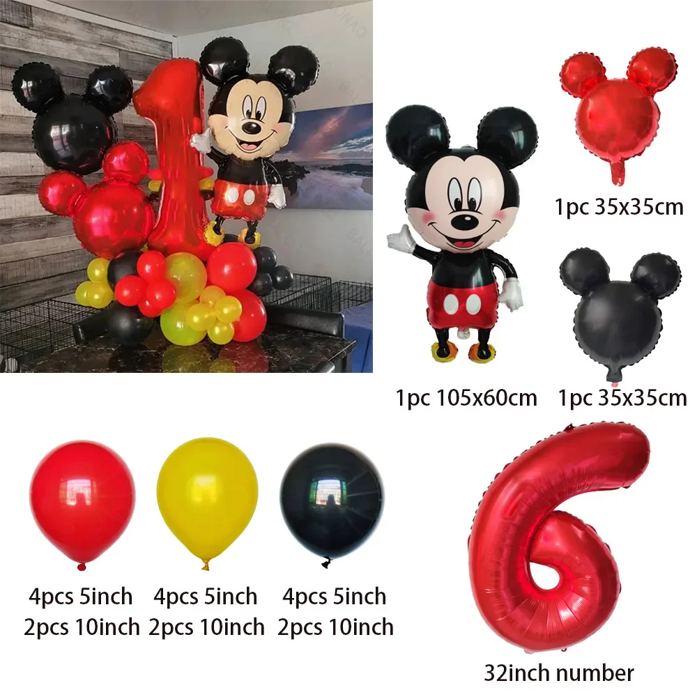 Mickey Mouse Geburtstags-Luftballon – Nummer 6, Folienballon Für Helium Oder Luft
