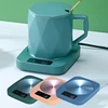 220V Mug Heater Coffee Cup Warmer Milk Tea Water Heating Pad Home Cup Heater Warm Mat 55℃ Constant Temperature Coaster Gift Box 1