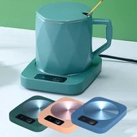 220V Mug Heater Coffee Cup Warmer Milk Tea Water Heating Pad Home Cup Heater Warm Mat 55℃ Constant Temperature Coaster Gift Box 1