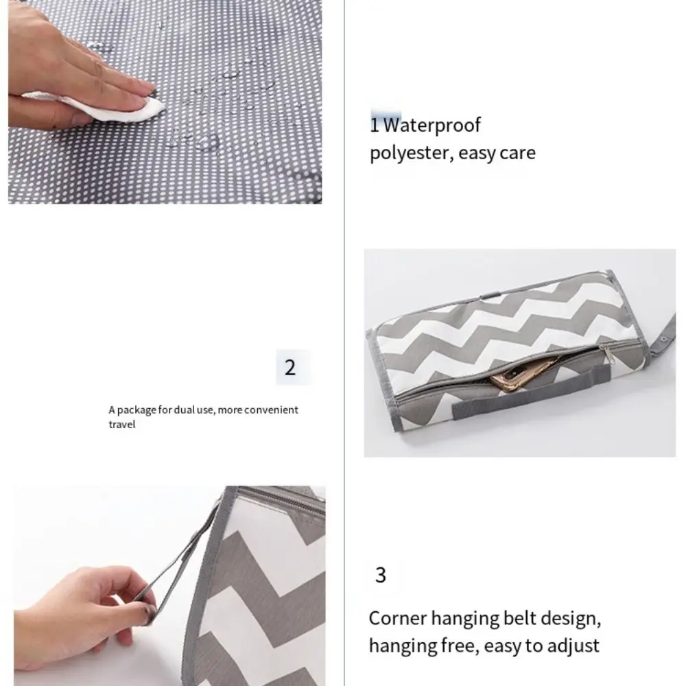 Waterproof Baby Diaper Pad Portable Foldable Diaper Changing Table Lightweight with Mesh Pockets Baby Changing Mat Travelling.