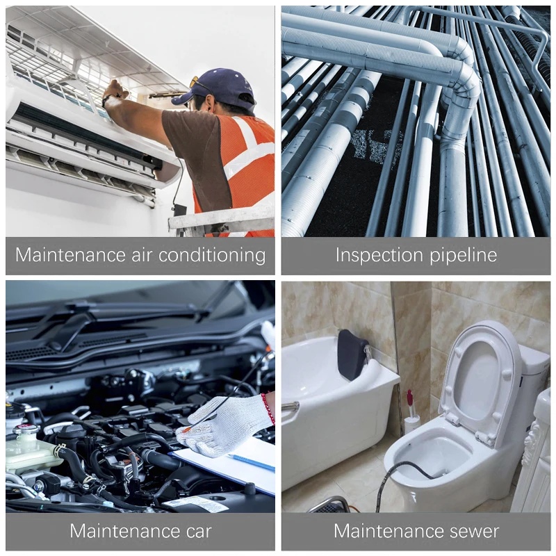 Industrial Endoscope Camera 4.3" Screen 8mm Single & Dual Lens IP68 Waterproof LED Borescope Rigid Cable for Pipe Inspection inspection camera mini endoscope camera