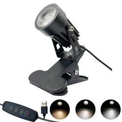 Versatile Black LED Clamp Spotlight - 5W Dimmable Clip - On Light - 5w (1pcs of Spotlight)