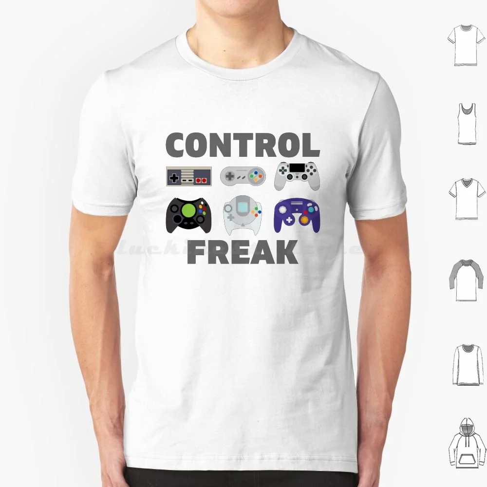 Control Freak T Shirt Big Size 100% Cotone Controller Per Videogiochi Nes Ps4 Control Freak Super Nes Super Dreamcast Gamecube Retro