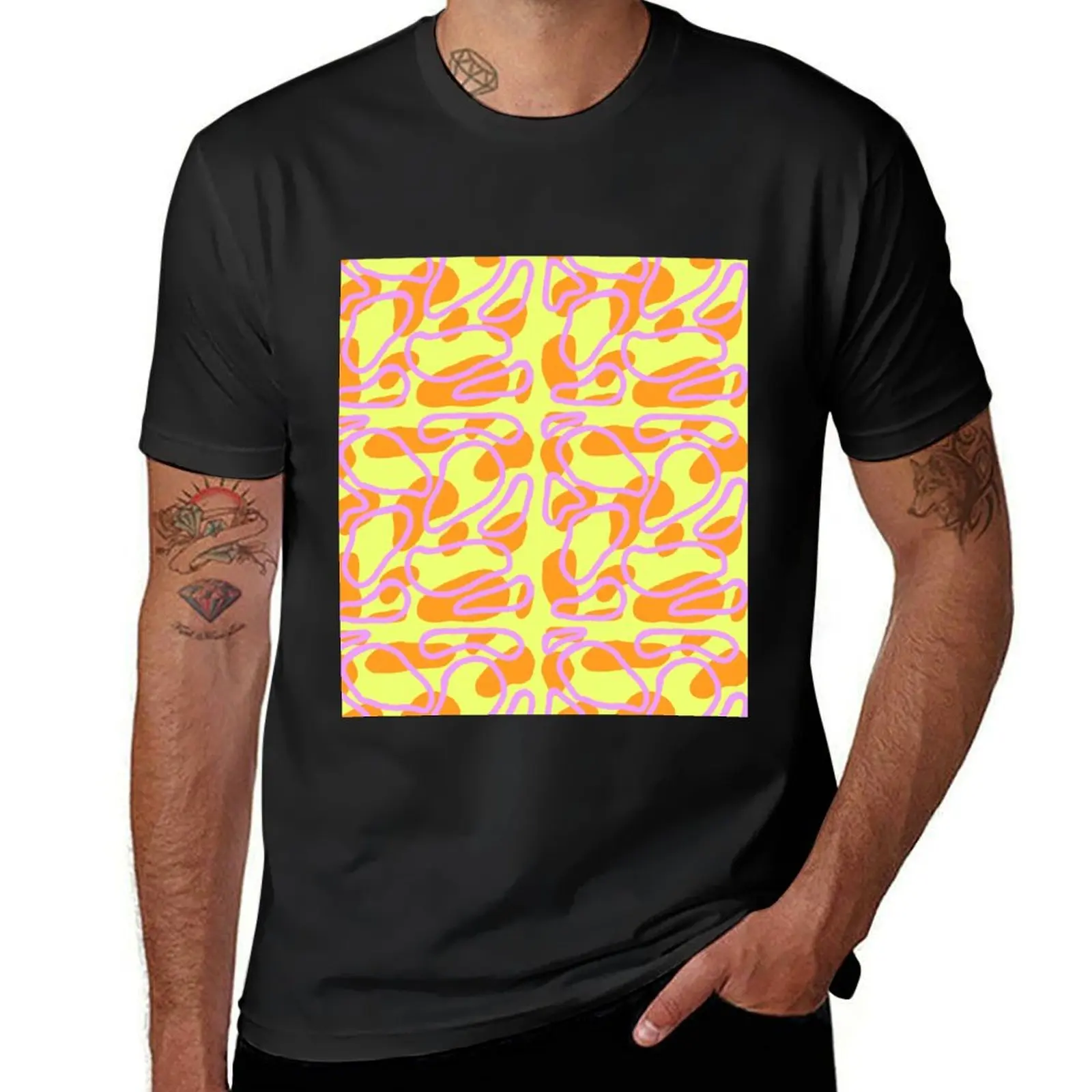 

Футболка squiggly с абстрактным рисунком, графическая Эстетическая одежда, блузка, мужские футболки, повседневные стильные
