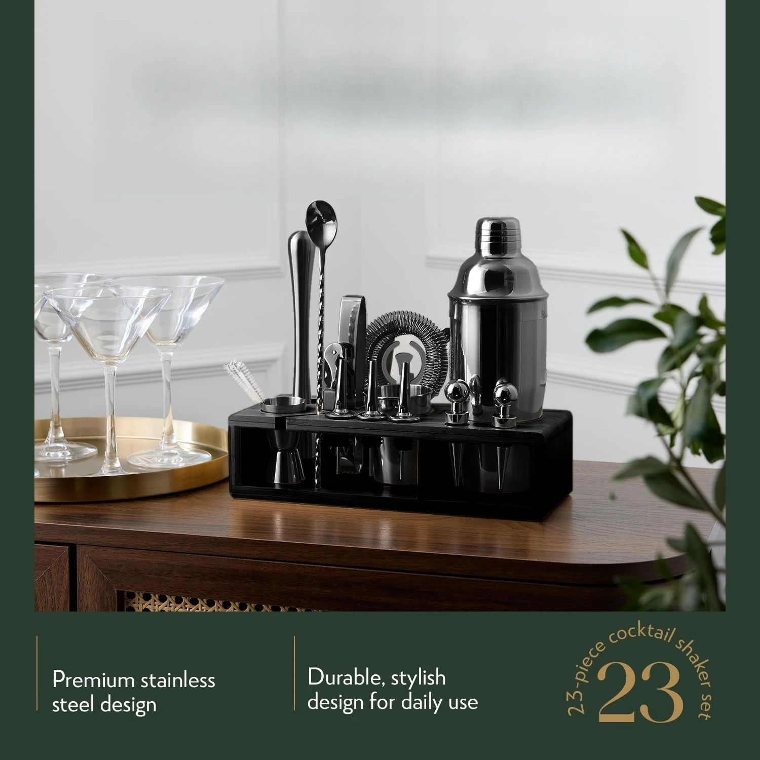 Black Bartender Cocktail Shaker Set 2