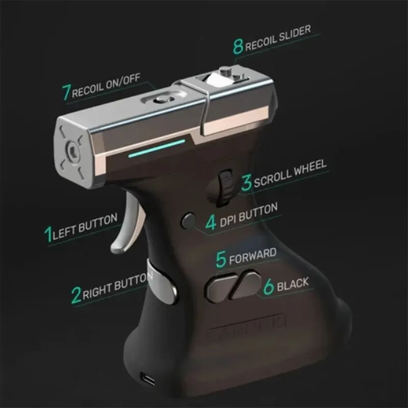 RAGNOK ErgoStrike 7 ガンマウス 射撃ゲーム用 磁気とリアルな反動内蔵