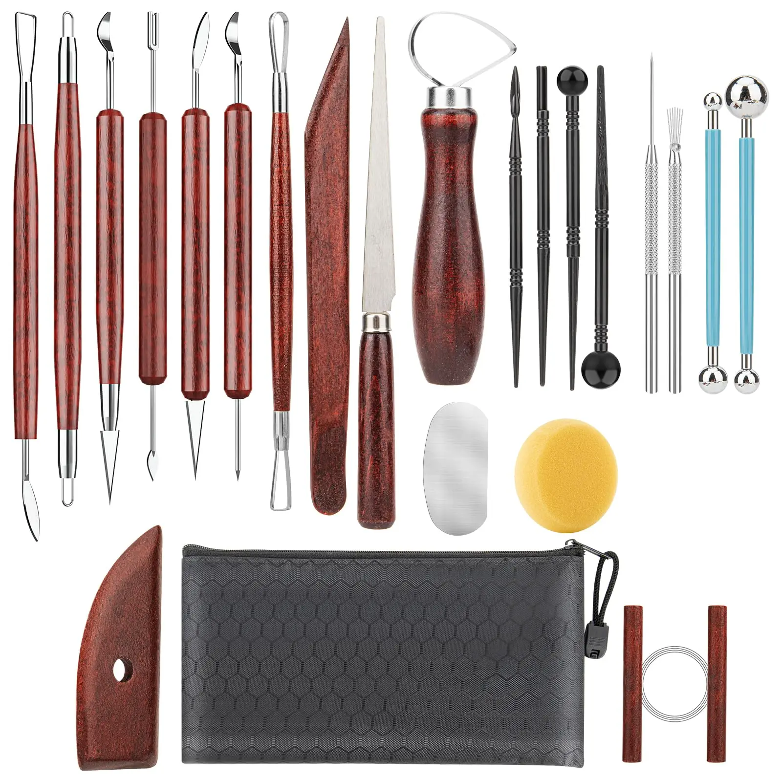 23PCS Clay Tools Sculpting, Ceramic & Pottery Modeling Tool, Ceramics Tools Set, Polymer Kit, Air Dry Clay