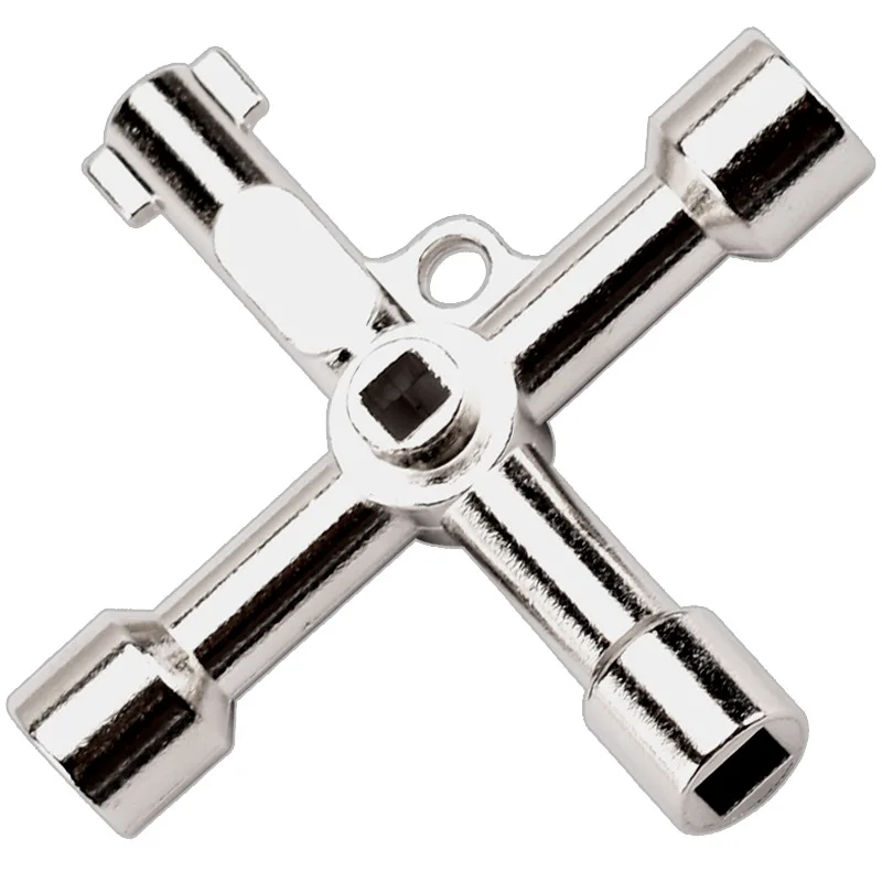 

Ключ крестовой 4 в 1, многофункциональный универсальный треугольный ключ для поезда, Электрический шкафчик лифта, клапан, сплав, треугольные квадратные ключи