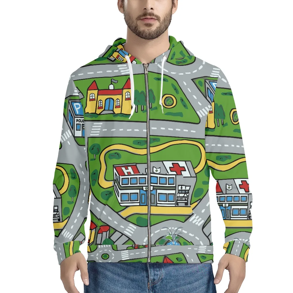 Real US Size Made Subliminal Print On Your Demand Zipper Up Jacket