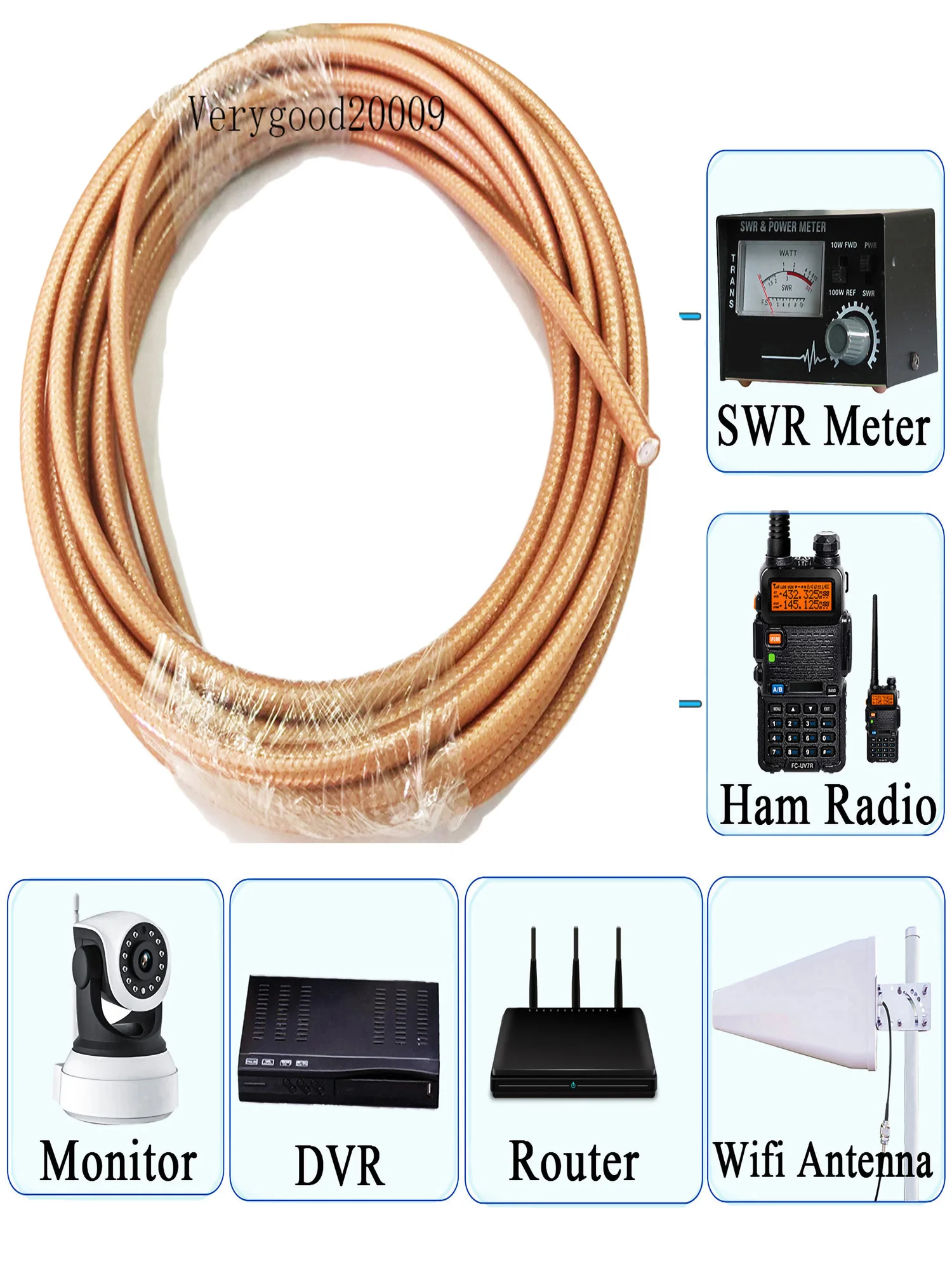 10m RG142 이중 차폐 RF 동축 케이블 어댑터 커넥터 동축 케이블 RG142 케이블 50ohm 50cm 1m 2m 3m 5m 10m 15m 20m