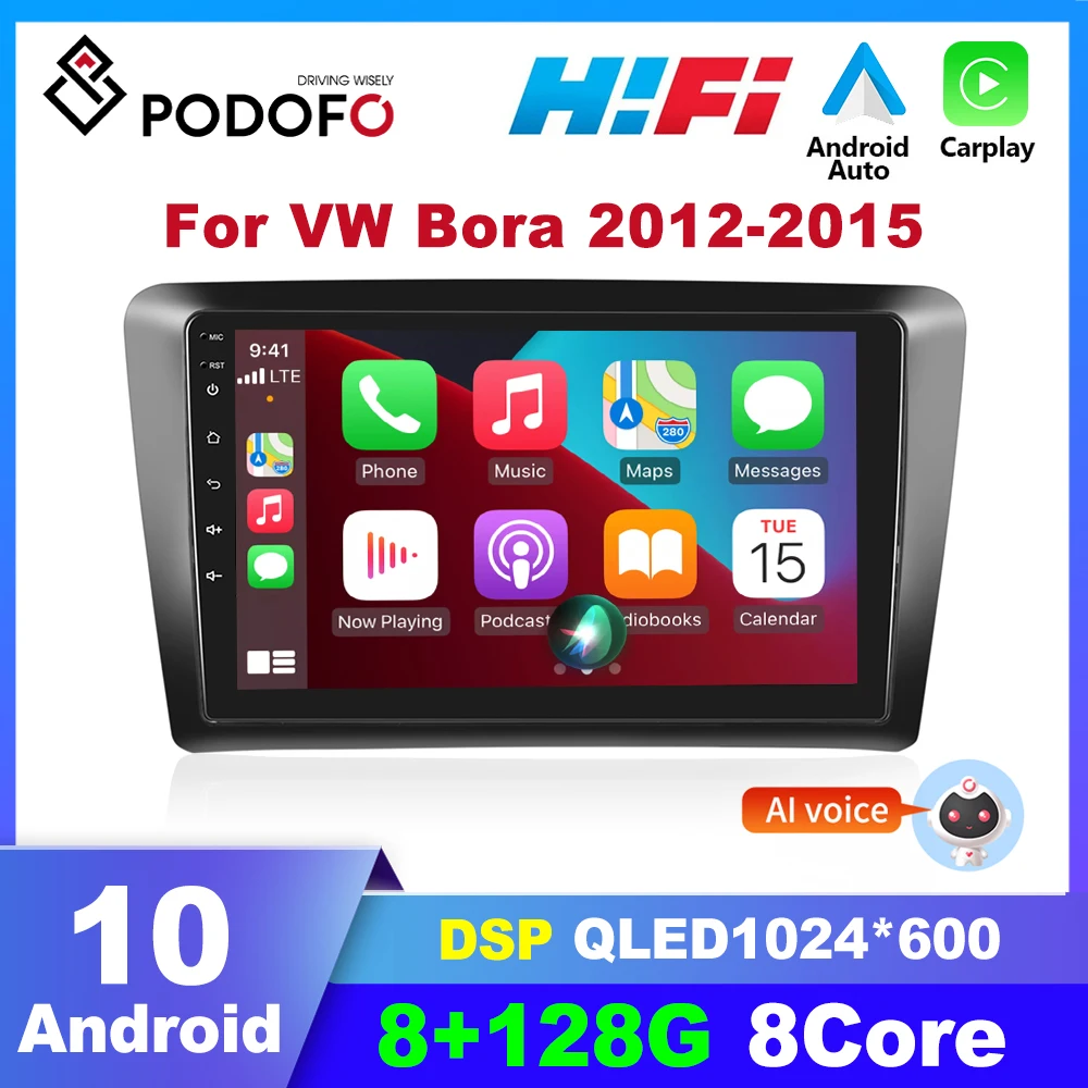 

Podofo Android 2 Din Car Radio For VW Volkswagen Bora 2012-2015 Multimidia Video Player Carplay Autoradio GPS Navigation Audio