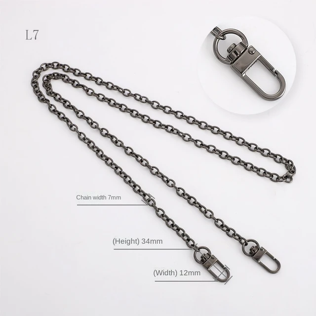Multicolor Bag Chain Accessories Gold Women's Shoulder Bag Chain Metal Bag Chain Strap Crossbody Bag Parts Belt Chain for bags L07-Gun black
