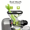 SiFENE Cold Press Juicer - Slow Masticating, High Yield for Fruits & Veggies, Dual-Mouth, Anti-Clog, Easy Clean, BPA-Free, Gray 2