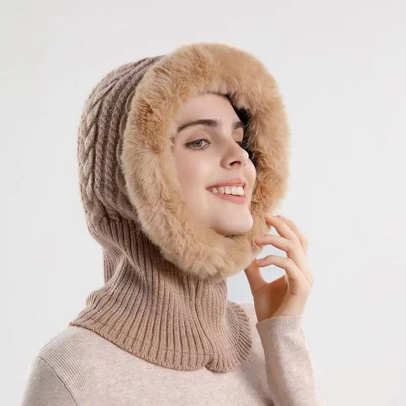 

Women's Winter Thick Warm Bomber Hat Caps Knitted Pom Outdoor Wind Proof Keep Ear Warm Bomber Hats