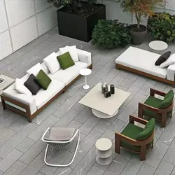 Modern Luxury Hotel Outdoor furniture Set patio sofa wood Outerside Teak garden sofa