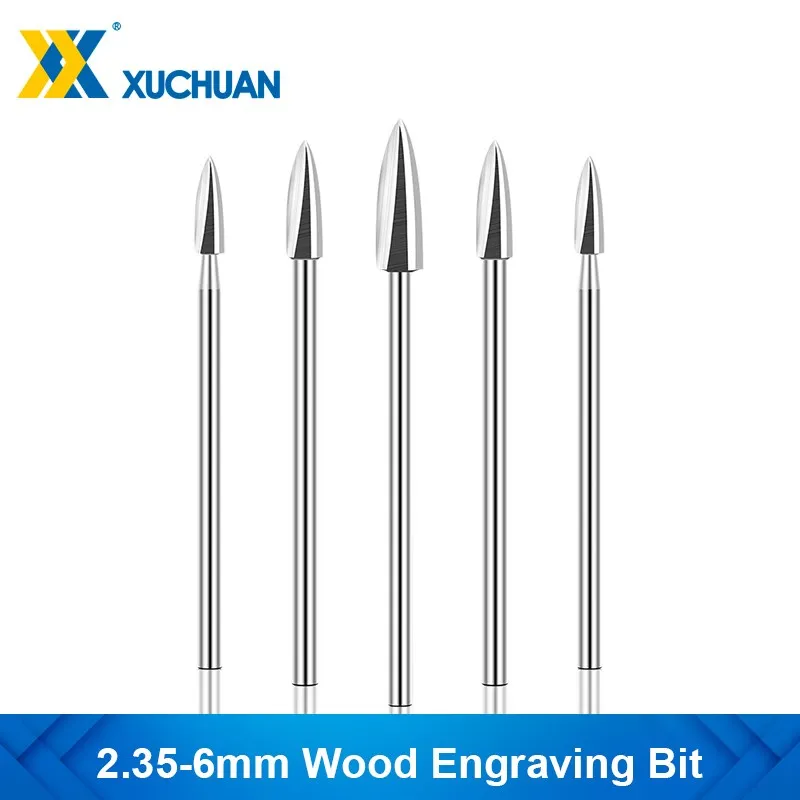 Wood Carving Drill Bits Engraving Bits 3 Flute 2.35mm Shank Carbide Milling Cutter Hand Tools Milling Tools xcan wood carving drill bit engraving bit 2 35mm shank grinder burr 3 flute 2 35 6mm carbide milling cutter hand tools