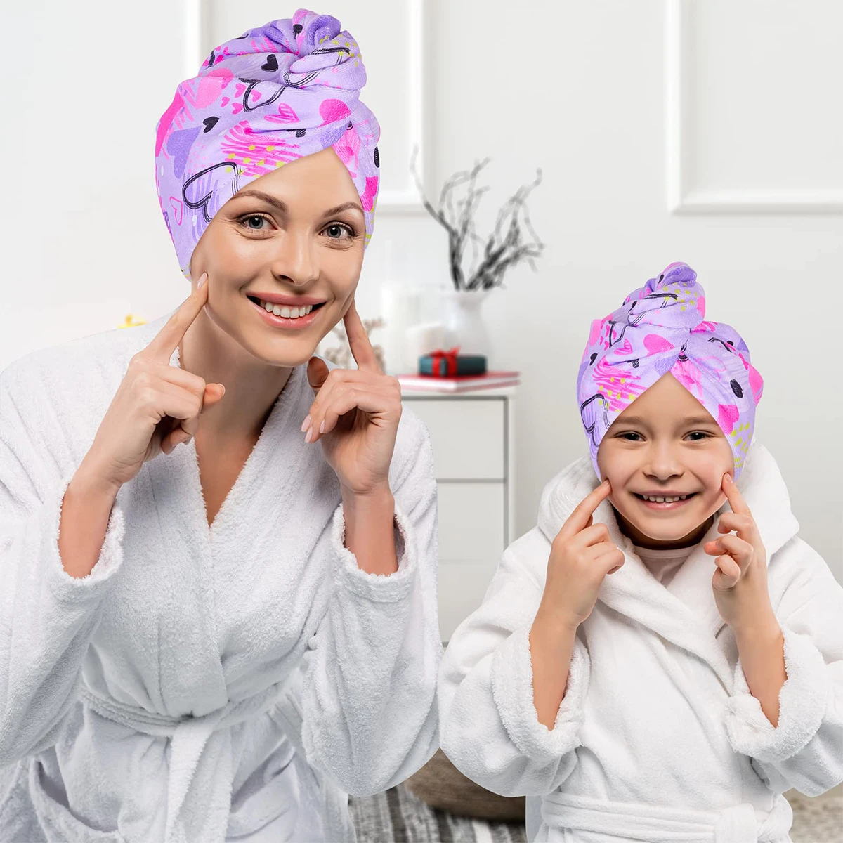 

Women Soft Microfiber Towels Shower Cap Towel Bath Hats For Women Dry Hair Cap Quick Drying Soft For Lady Turban Head Girl Towel