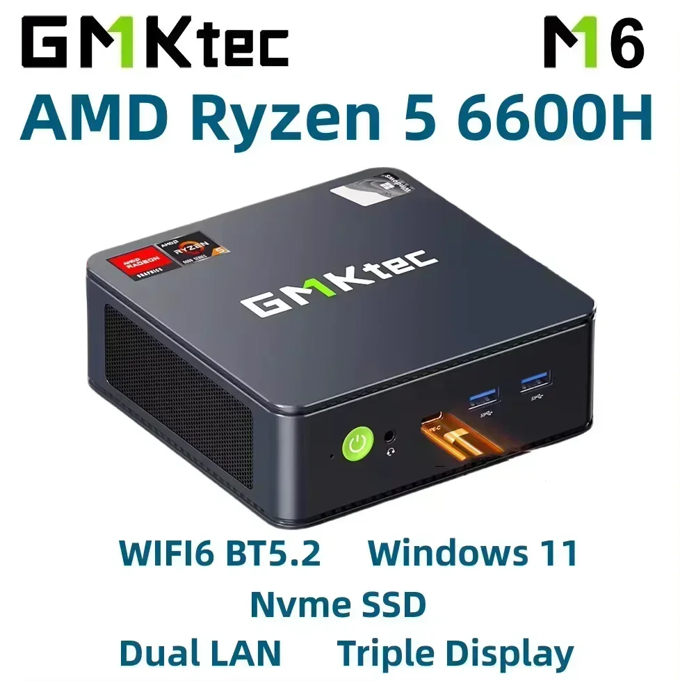 新品　ミニPC GMKTEC M6 Ryzen5 6600H DDR5メモリ Sb9c5cff6fd1b4a11b834e2419a126