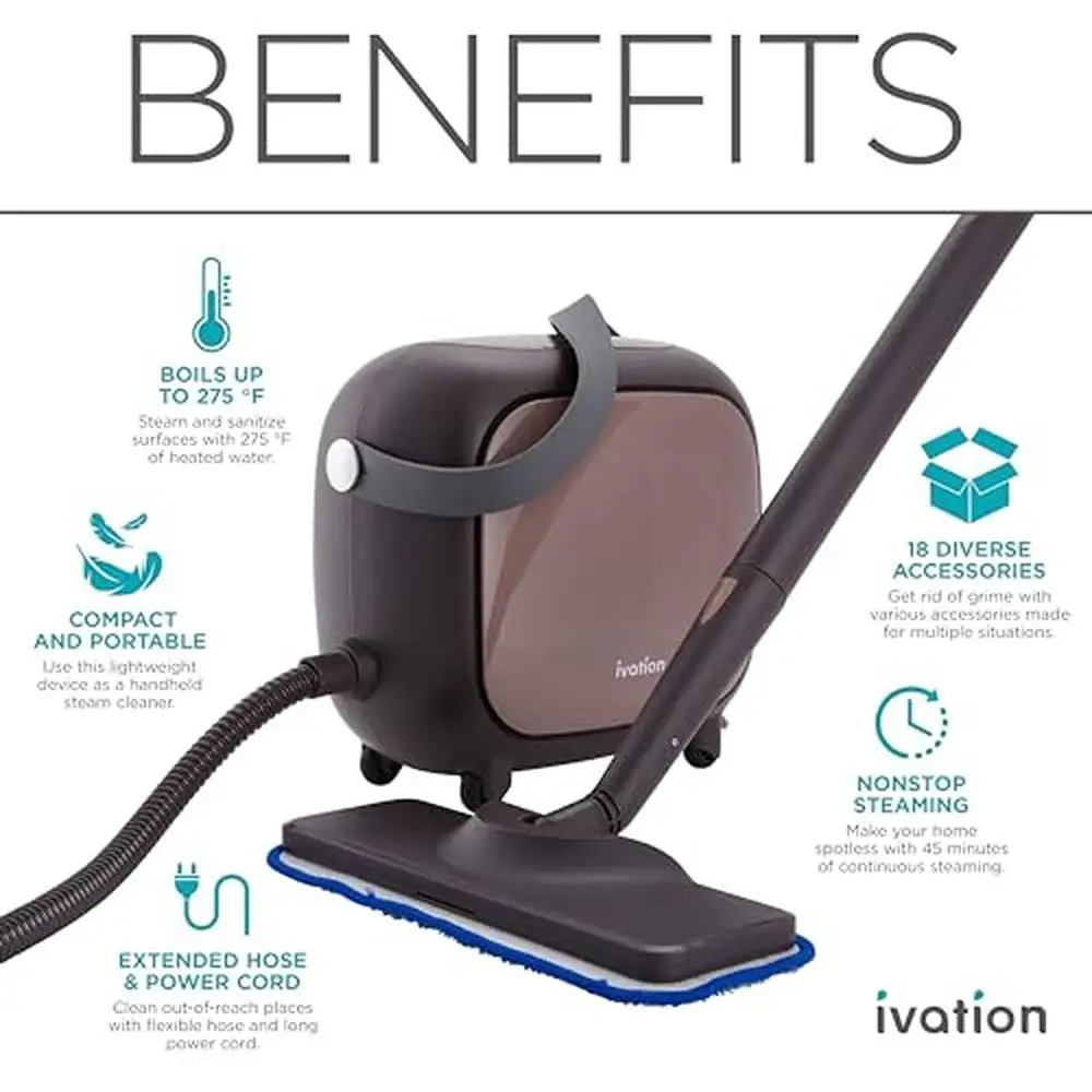 Powerful Steam Cleaner 18 Accessories Chemical-Free Cleaning & Sanitizing 6