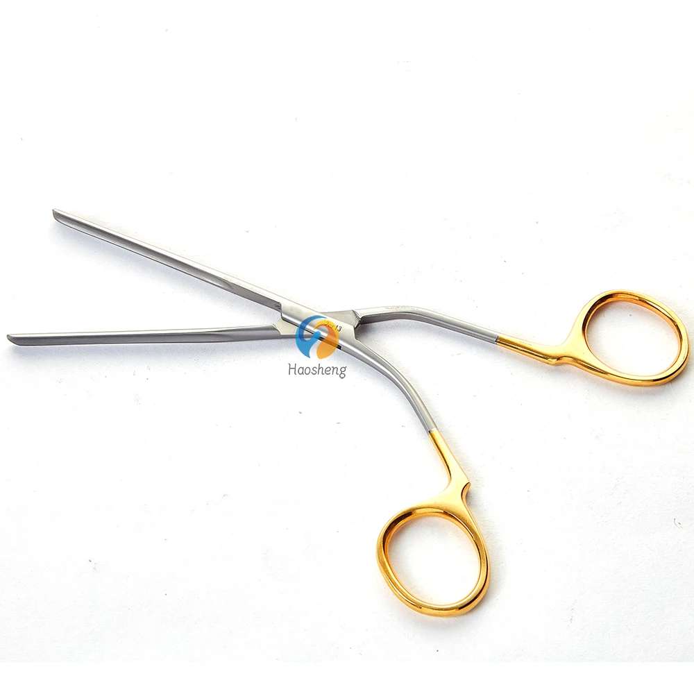 Serrated PTFE Nasal Implant Forceps Gold Handle Stainless Steel Rhinoplasty Nasal Dressing Plier