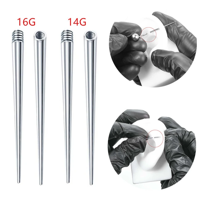 1Pc 316L Surgical Steel Concave Taper Insertion Pins Taper Gauge Expander Piercing  Tool Professional Body Piercing Jewelry
