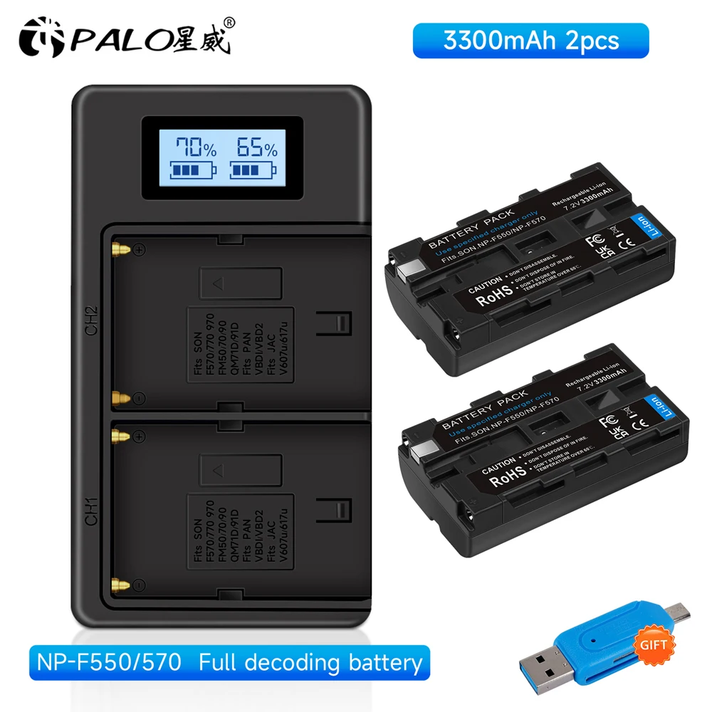 3300Mah Np-F550 Np F570 Np F550 Batteria Per Sony Ccd-Rv200 Sc5 Tr940 Tr917 Macchina Fotografica Cn-160 Cn-216 Cn-304 Yn 300 Vl600 Led Video