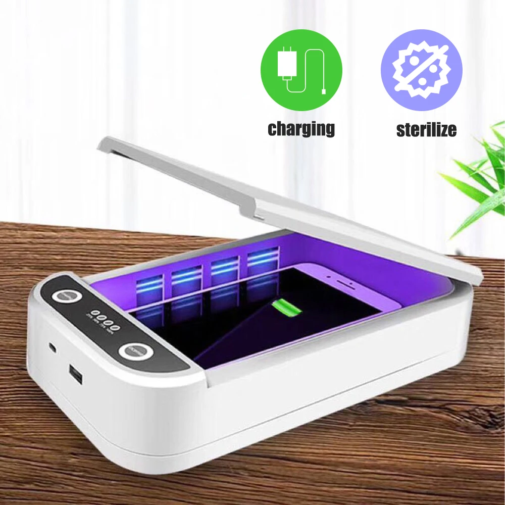 Mobile Phone Charger Disinfection Box UV 9W Multifunctional Wireless Fully Sealed White Cleaning