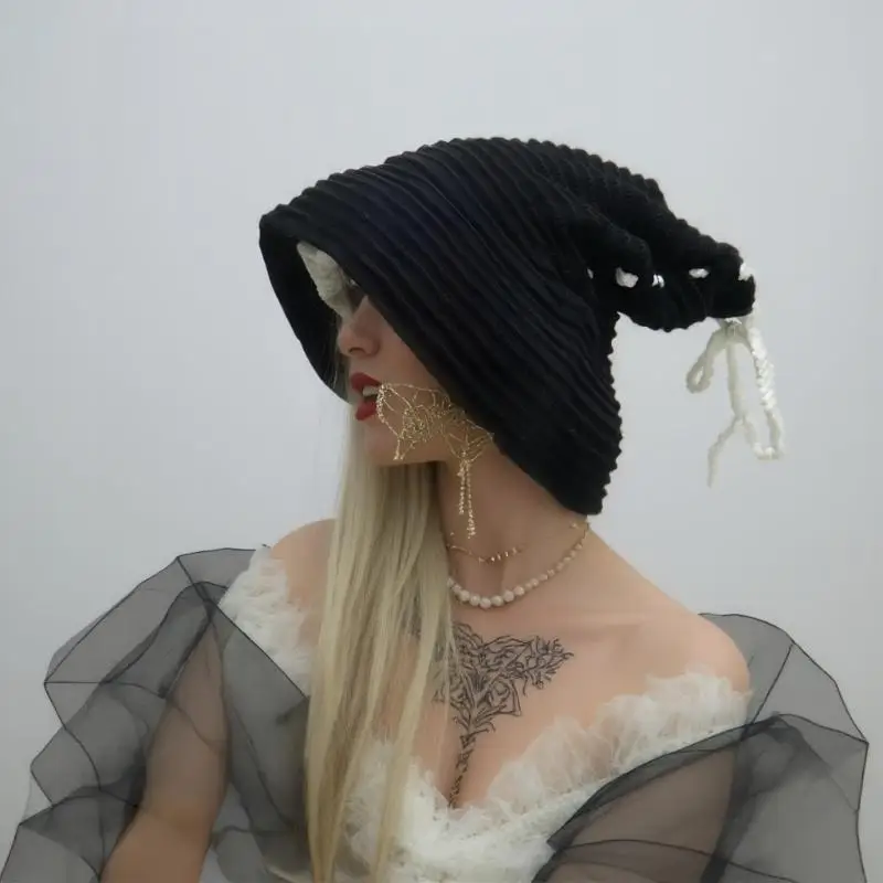 Draht Krempe Schwanz Hexe Gestrickte Hoodie Für Halloween Party Sammeln Maskerade Event Cosplay Zubehör Y08E – Detail 10